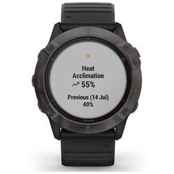 FENIX® 6X - PRO SOLAR EDITION PRO SOLAR - TITANIUM CARBON GRAY DLC WITH BLACK BAND