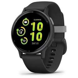 vívoactive® 5 Slate aluminium bezel with black case and silicone band